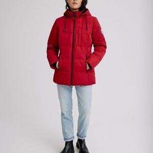 Women's Artic Expedition Hooded Chili Pepper Red Down Coat XL